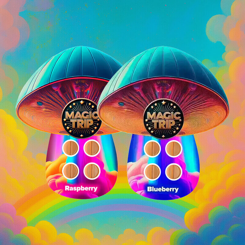 Assorted Magic Trip Mushroom Tablets – 4ct Blister Packs in All Flavors with Clean, Colorful Packaging