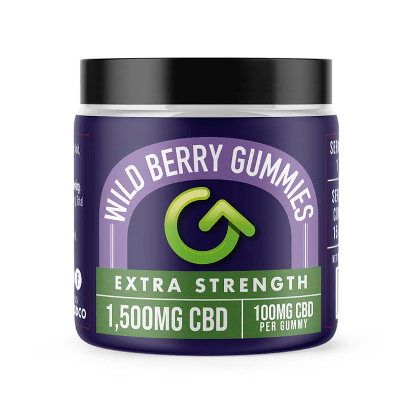 100mg CBD Gummies - Extra Strength CBD Gummies - Wild Berry Flavor - Good CBD Online Store