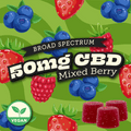 50mg  Broad Spectrum CBD gummies come in mixed berry flavor 