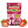 Mushies Strawberry Mushroom Gummies front packaging high-impact formula vegan lab-tested USA-made.