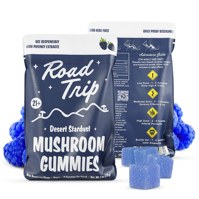 Desert Stardust Magic Mushroom Gummies Blue Raspberry