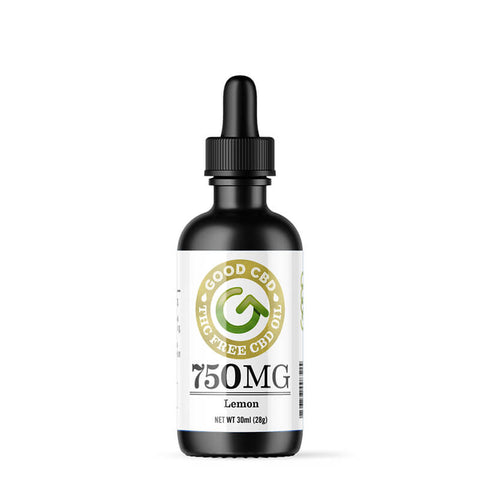Good CBD THC-free broad spectrum CBD oil in lemon flavor — available in 750mg and 1500mg strengths