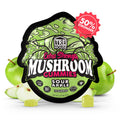 Trehouse sour apple flavored mushroom gummies, containing 10 gummies per pack.