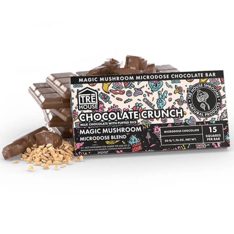 TreHouse Magic Mushroom Chocolate Crunch Bar – Creamy, Crunchy, Cognitive Boost.