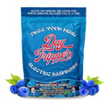 Electric Raspberry Magic Mushroom Gummies in blue packaging showing 10 blue raspberry-flavored nootropic gummies with Lion's Mane for cognitive enhancement