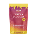 50mg delta 8 gummies are vegan, come with 20 gummies per bag and are mixed flavors