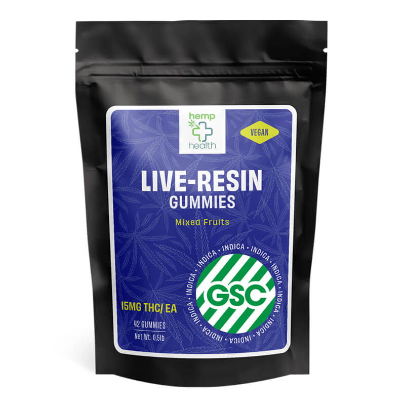 live resin THC gummies have 15mg of Delta 9 THC made with the girl scout cookie strain