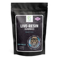 Hemp Health Gorilla Glue Live Resin Gummies 42-count bag with hybrid strain label and earthy flavor profile.