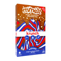 Mmelt Krunch Magic Mushroom Chocolate Bar 10-Square Front Packaging with Crispy Texture Design.