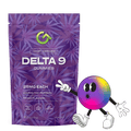 delta 9 gummies with 25mg of delta 9 per gmmy and 10 gummy rings per bag