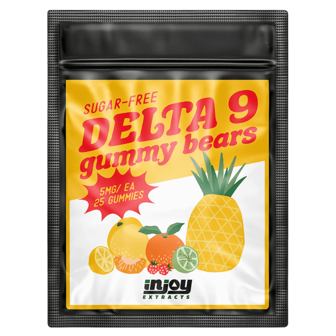 Sugar free gummy bears come with 5mg of Delta 9 THC per gummy bear