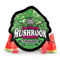 trehouse magic mushroom gummies that are watermelon flavored and come with 10 gummies per pack.