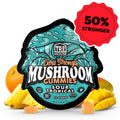 Tre house Sour Tropical flavored magic mushroom gummies, containing 10 gummies per pack.