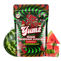 Product picture for YUMZ vegan Watermelon Mushroom Gummies, 1400mg, lab-tested, made in the USA, ensuring a smooth and safe psychedelic experience.