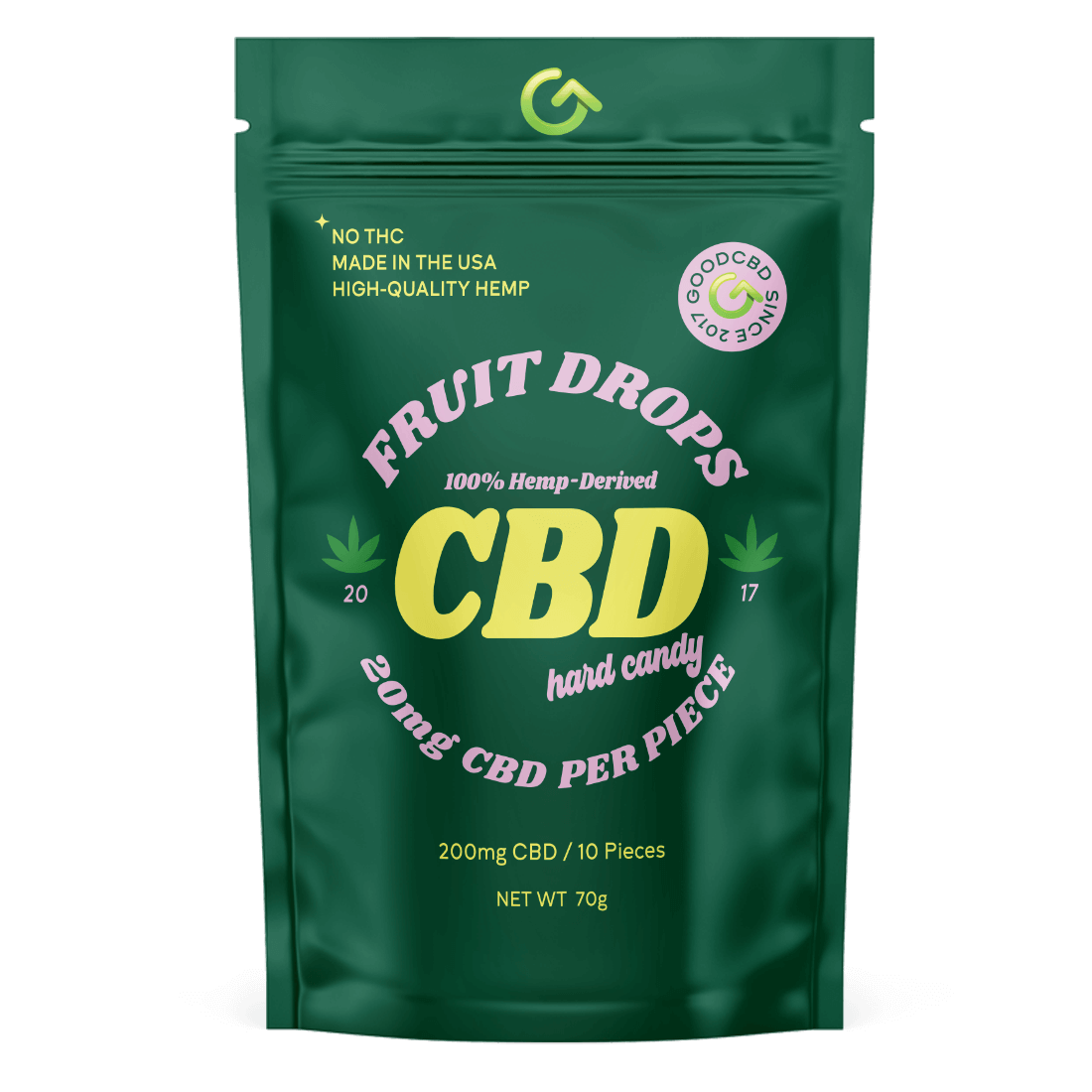Good CBD brand CBD Hard Candy - Fruit Drops - 20mg CBD Each