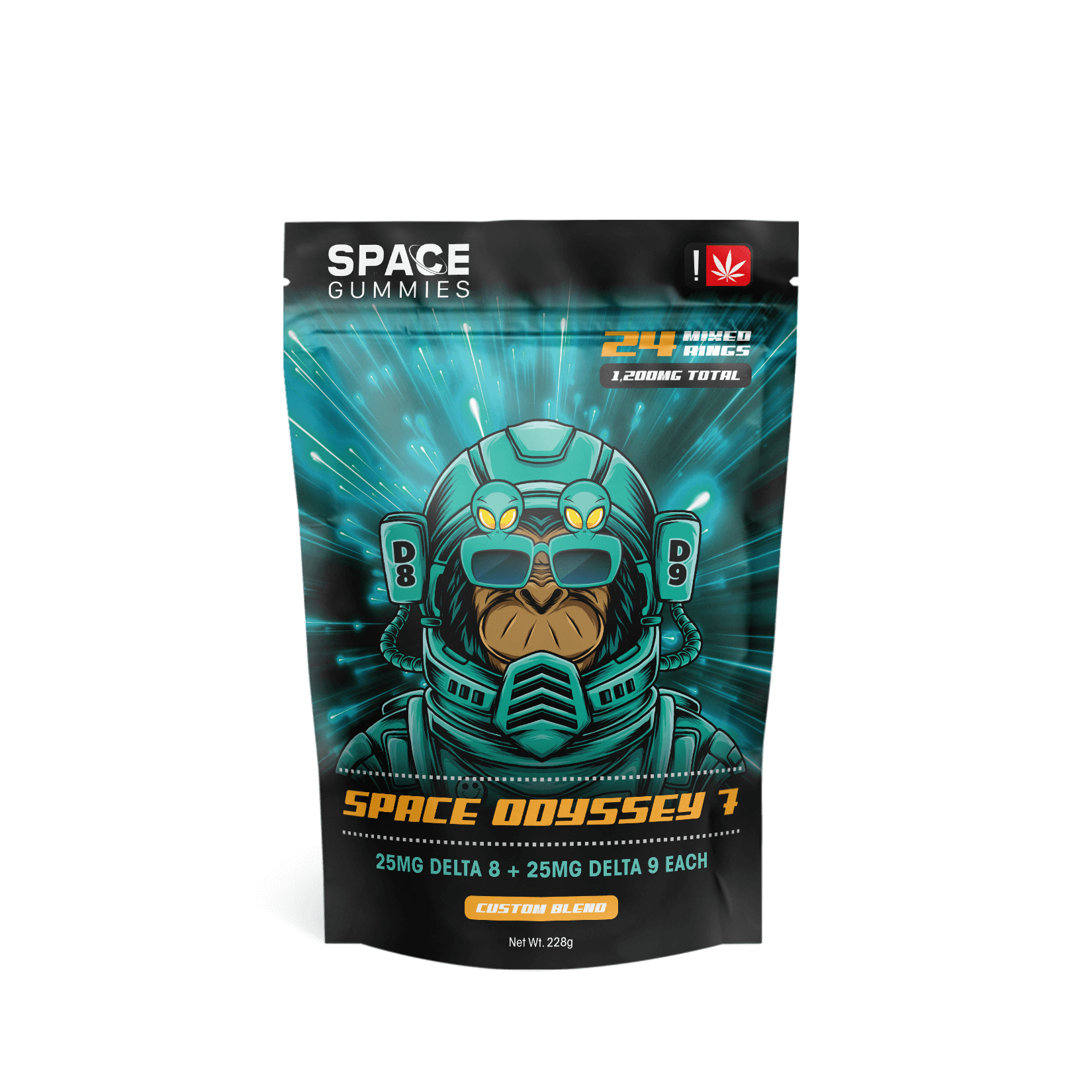 space gummies 7 come with 25mg delta 8 THC and 25mg Delta 9 THC